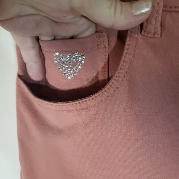 Dream Jeannes by Quacker Factory Women's Stretch Jeans Size 14 Tall Salmon Pink - Picture 3 of 11